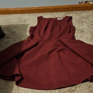 Elegant Burgundy Sleeveless Dress
